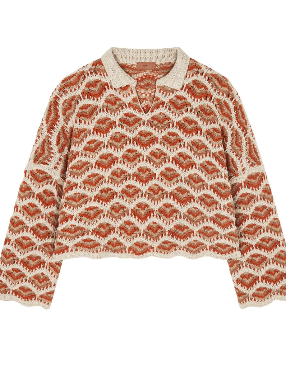 Affordable polo Alanui Mahal Hawa crochet-knit jumper Women 0710